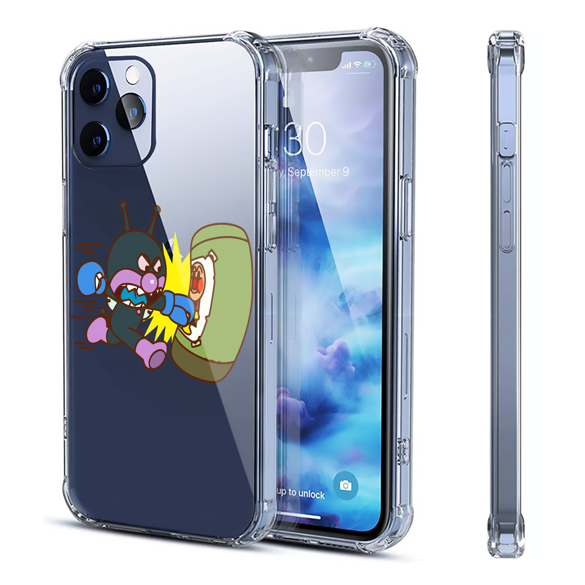 （画像用） アンパンマン Anpanman 【iPhone 12シリーズ対応】透明スマホケース（クリアソフトケース）